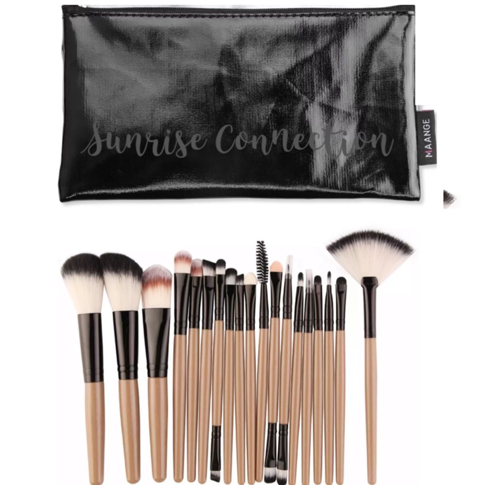 SOLD OUT! 18pc w/Travel Bag Makeup Brush Set - Picture 1 of 8